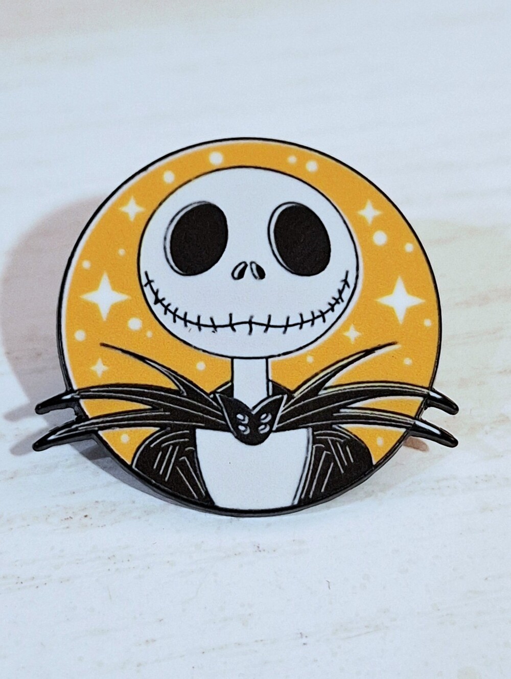 Nightmare Before Christmas Jack Skellington Yellow Stars Enamel Pin